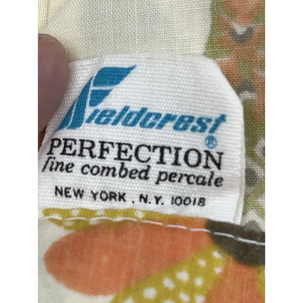 Vintage Fieldcrest Perfection Full Flat Sheet Floral Percale USA 81x104